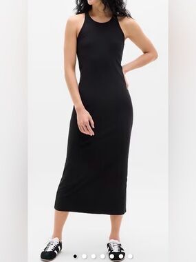 Athleta Signature Rib Maxi Dress | color: black | size: L